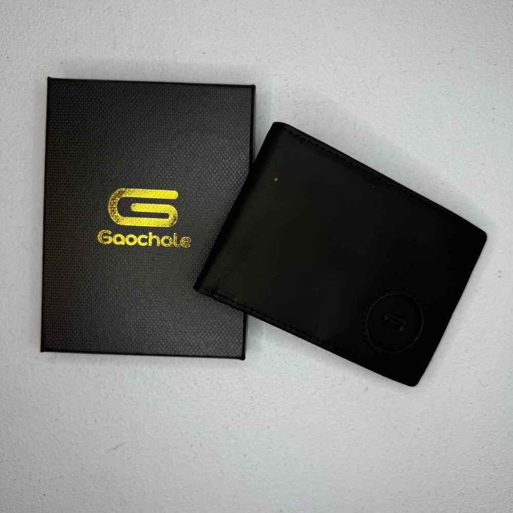 GAOCHALE AirTag Wallet RFID Blocking Wallet (AirTag Not included)(Black)